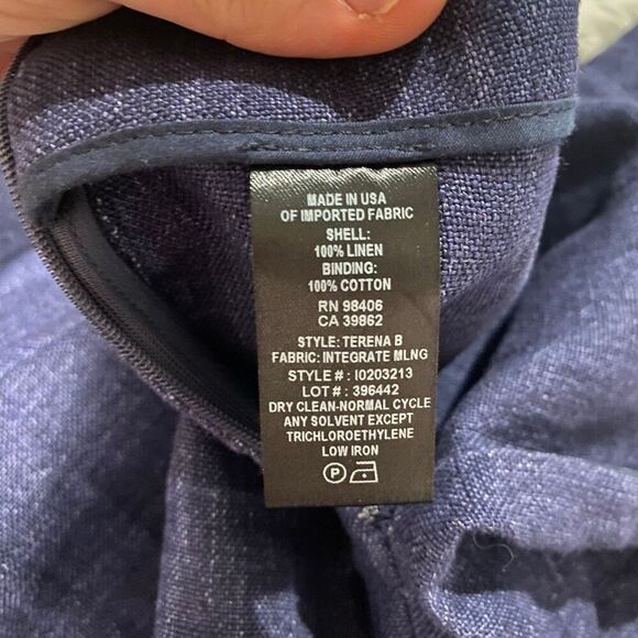 Theory Terena B Wide-Leg Linen Pants in Blue Size 2 - Picture 8 of 9